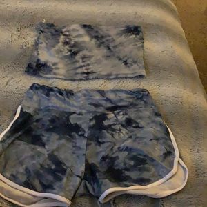 Two piece tie die  short set